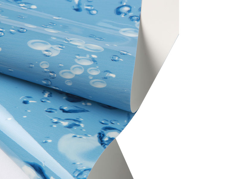 Blanc au dos, film de plafond en PVC bleu-18 Blanc au dos, film de plafond en PVC bleu-18