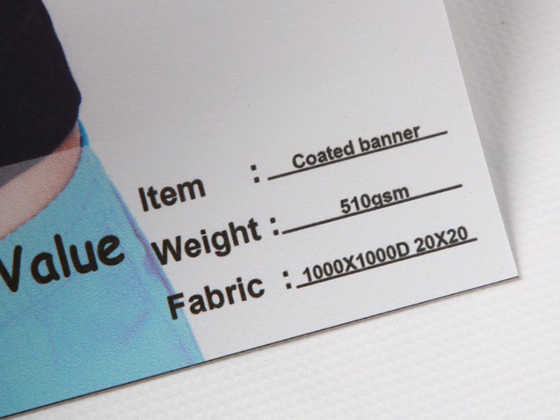 Bannière enduite éclairée par l'avant en PVC mat Blockout 510 g/m2 Bannière enduite éclairée par l'avant en PVC mat Blockout 510 g/m2