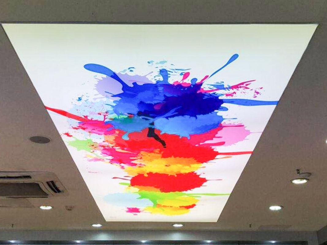 Film de plafond extensible en vinyle PVC blanc imprimé Film de plafond extensible en vinyle PVC blanc imprimé